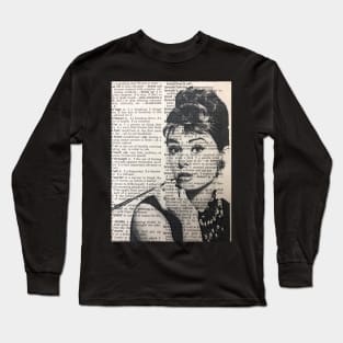 Audrey on Dictionary Page Long Sleeve T-Shirt